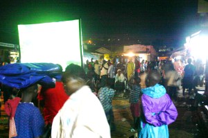 A small sampling of the crowd gathered for the Jesus film.